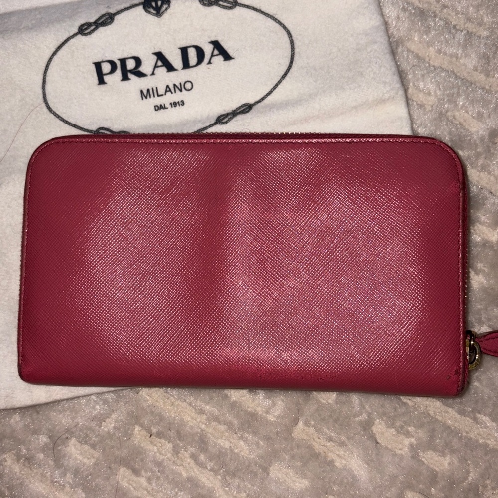 VGUC Prada Pink Saffiano Leather Wallet - Picture 4 of 5